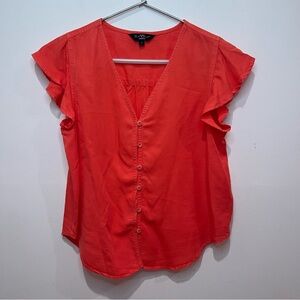 Velvet Heart Coral Button-Down Blouse